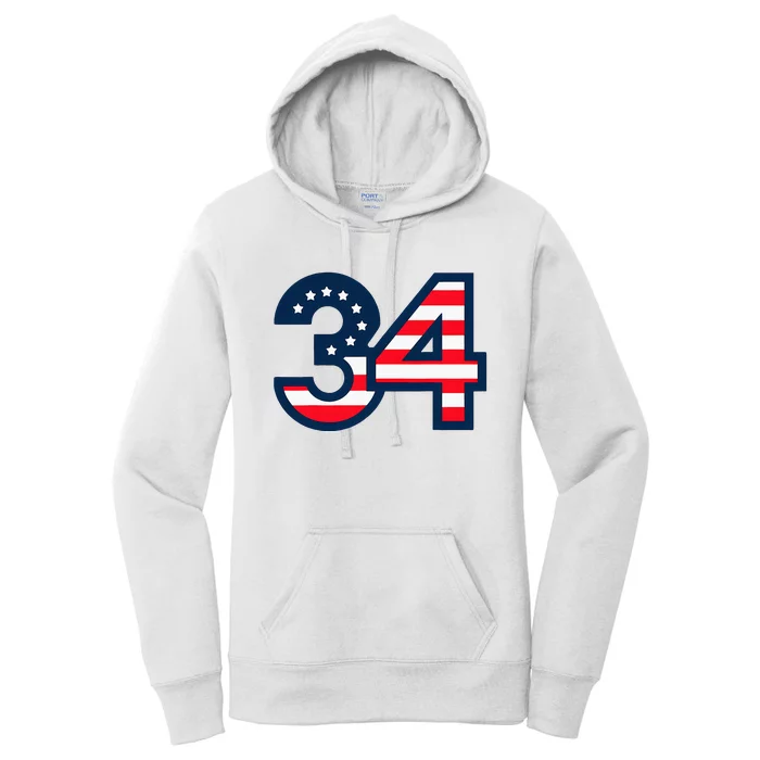 34 Guilty Trial Judge Usa Flag Women's Pullover Hoodie