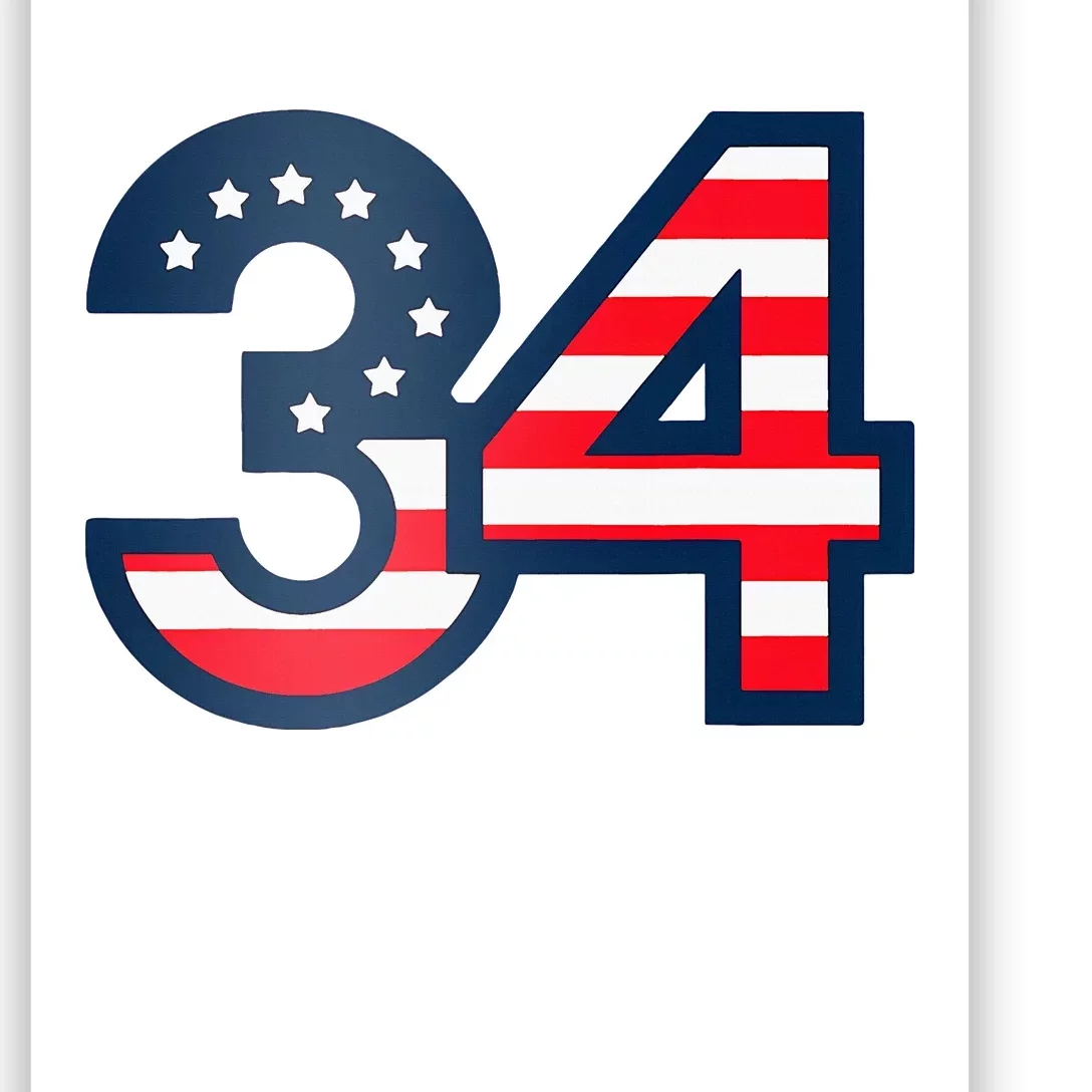 34 Guilty Trial Judge Usa Flag Poster