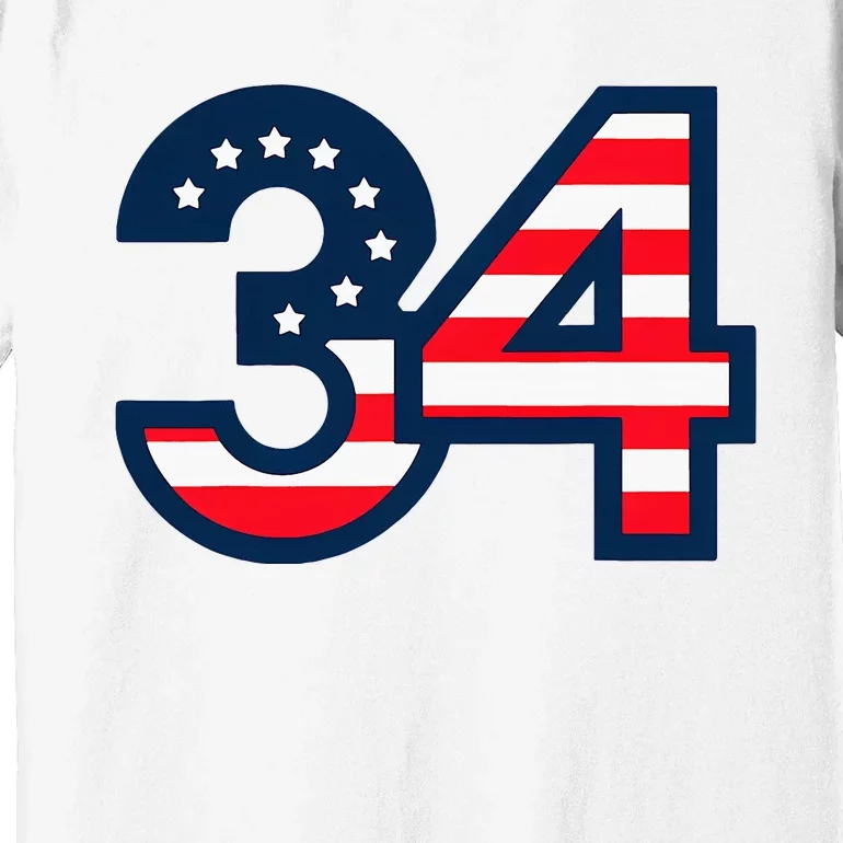 34 Guilty Trial Judge Usa Flag Premium T-Shirt