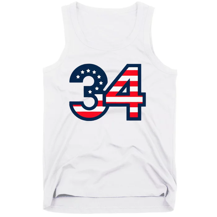 34 Guilty Trial Judge Usa Flag Tank Top