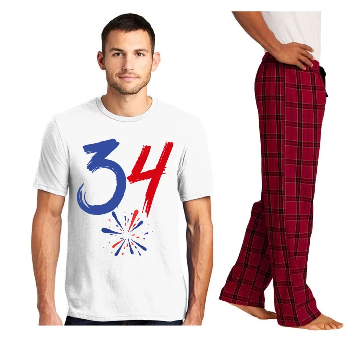 34 Guilty Trial Judge Usa Flag 4th Of July Pajama Set