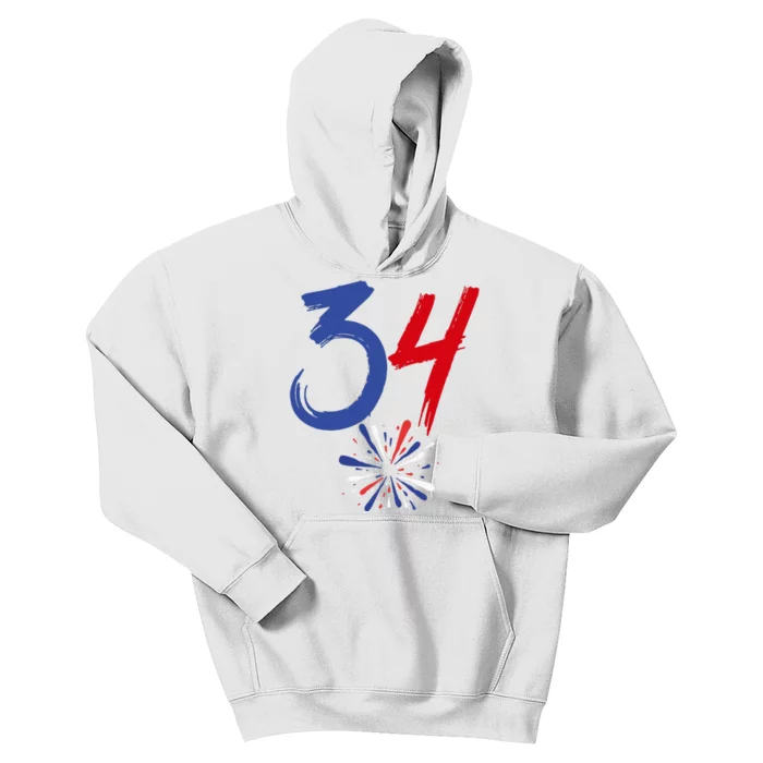 34 Guilty Trial Judge Usa Flag 4th Of July Kids Hoodie