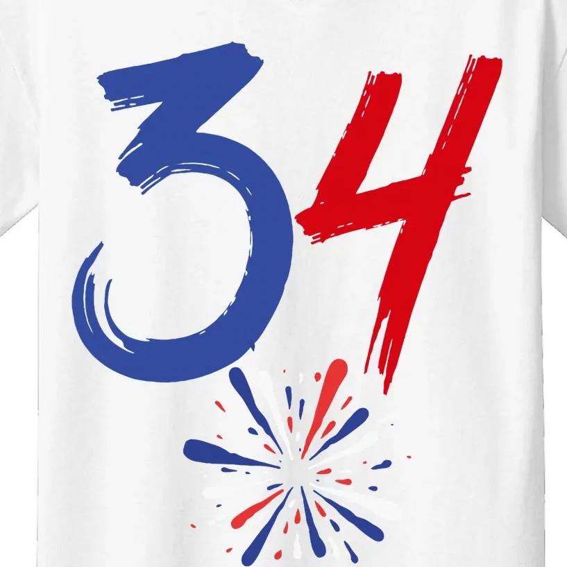 34 Guilty Trial Judge Usa Flag 4th Of July Kids T-Shirt