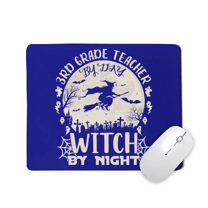 3Rd Grade Teacher By Day Witch By Night Funny Halloween Cute Gift Mousepad