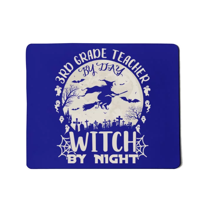 3Rd Grade Teacher By Day Witch By Night Funny Halloween Cute Gift Mousepad