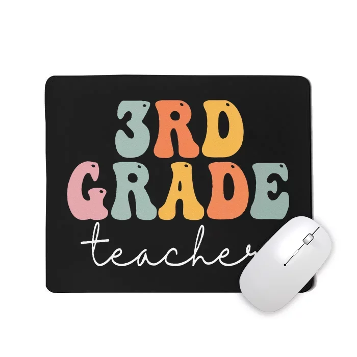 3rd Grade Teacher Retro Groovy Vintage First Day Of School Mousepad