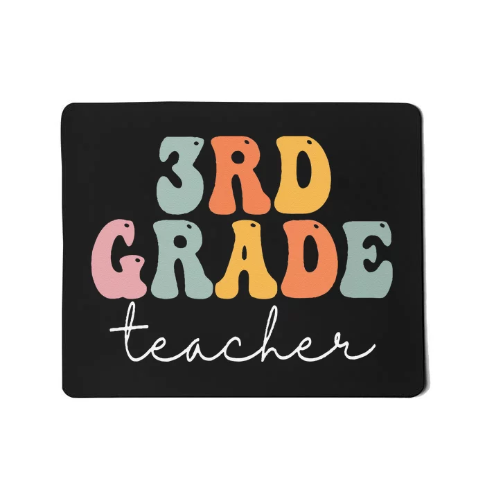 3rd Grade Teacher Retro Groovy Vintage First Day Of School Mousepad