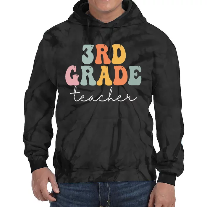 3rd Grade Teacher Retro Groovy Vintage First Day Of School Tie Dye Hoodie