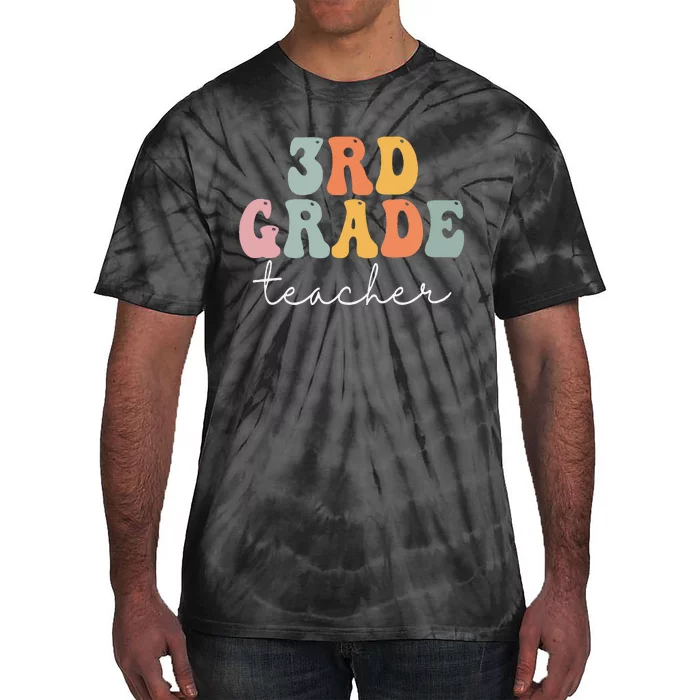 3rd Grade Teacher Retro Groovy Vintage First Day Of School Tie-Dye T-Shirt