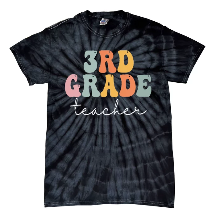 3rd Grade Teacher Retro Groovy Vintage First Day Of School Tie-Dye T-Shirt