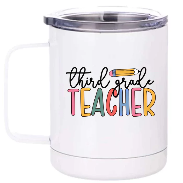 3Rd Grade Teacher Boho Third Grade Teachers Gift Front & Back 12oz Stainless Steel Tumbler Cup