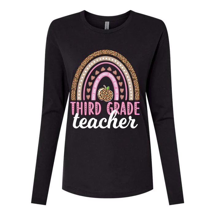 3Rd Grade Teacher Rainbow Third Grade Teacher Great Gift Womens Cotton Relaxed Long Sleeve T-Shirt