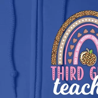 3Rd Grade Teacher Rainbow Third Grade Teacher Great Gift Full Zip Hoodie