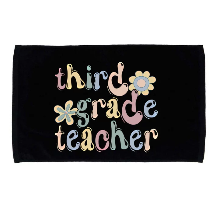 3Rd Grade Teacher Third Grade Teacher Groovy Gift Microfiber Hand Towel