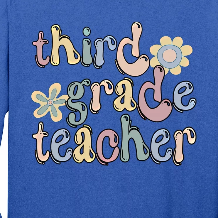 3Rd Grade Teacher Third Grade Teacher Groovy Gift Long Sleeve Shirt