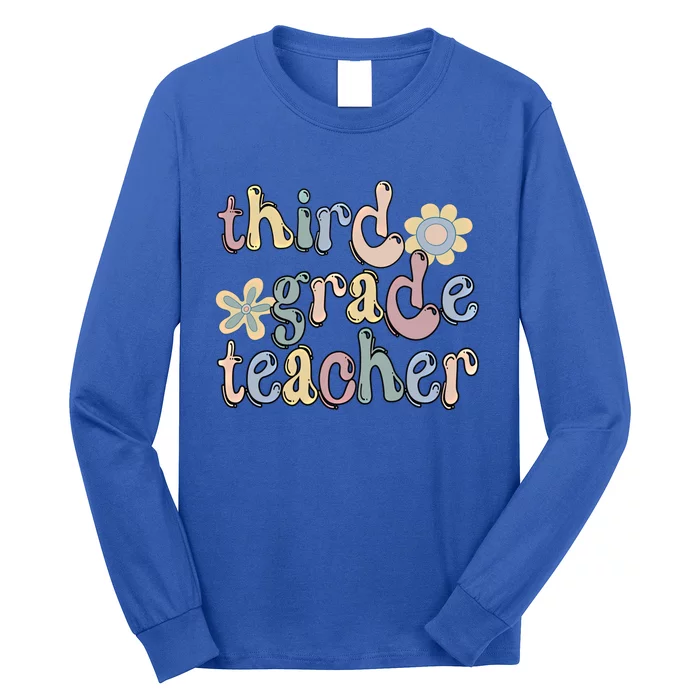 3Rd Grade Teacher Third Grade Teacher Groovy Gift Long Sleeve Shirt