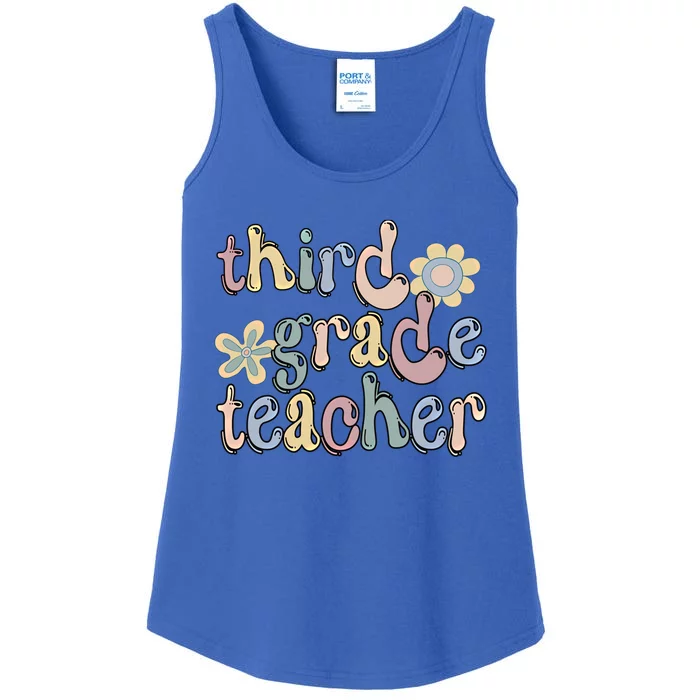 3Rd Grade Teacher Third Grade Teacher Groovy Gift Ladies Essential Tank