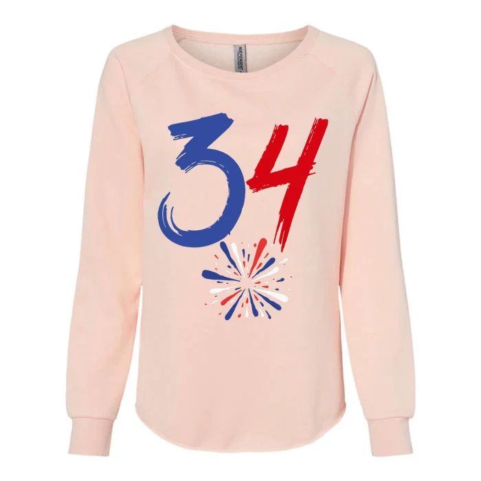 34 Guilty Trial Judge Usa Flag 4th Of July Womens California Wash Sweatshirt