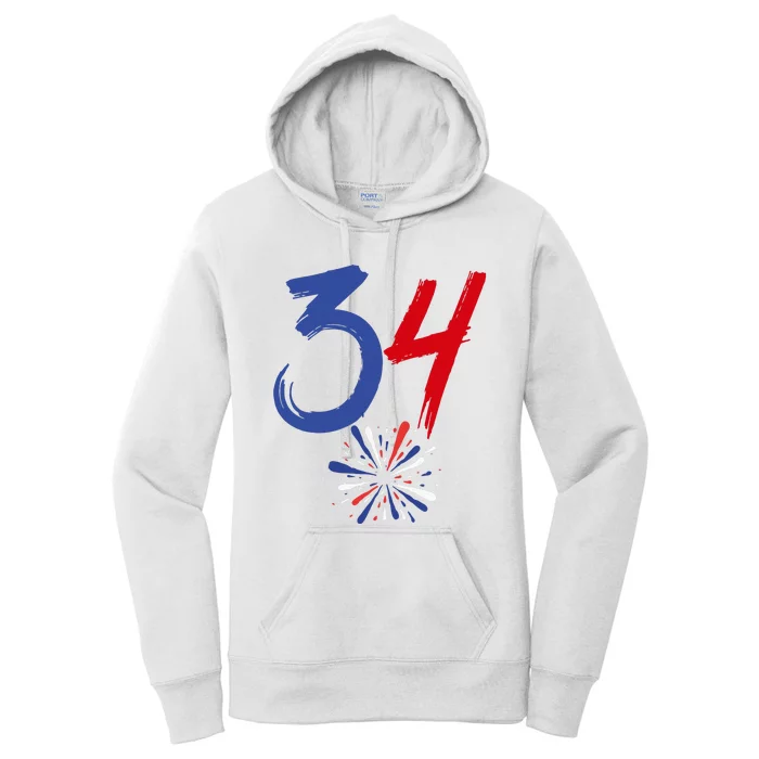 34 Guilty Trial Judge Usa Flag 4th Of July Women's Pullover Hoodie