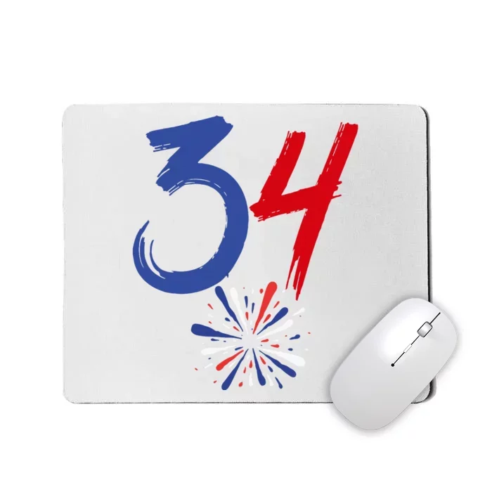 34 Guilty Trial Judge Usa Flag 4th Of July Mousepad