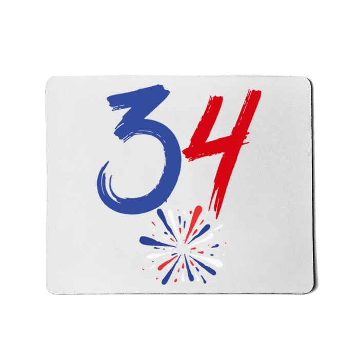 34 Guilty Trial Judge Usa Flag 4th Of July Mousepad