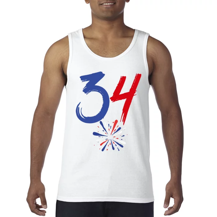 34 Guilty Trial Judge Usa Flag 4th Of July Tank Top