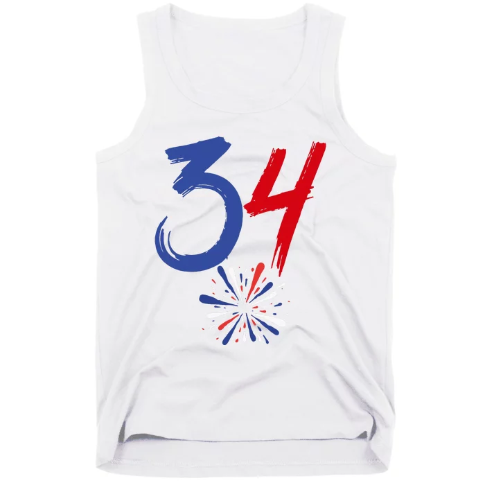 34 Guilty Trial Judge Usa Flag 4th Of July Tank Top