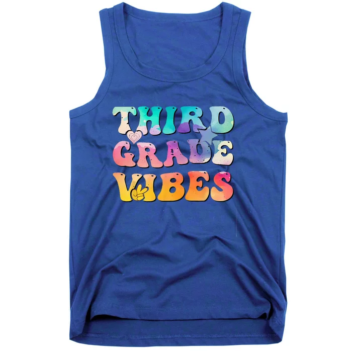 3rd Grade Vibes Back To School Retro Third Grade Teachers Tank Top