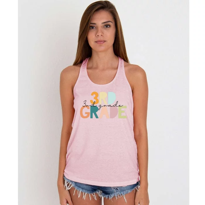 3rd Grade Vintage Teacher Team Third Grade Squad Women's Knotted Racerback Tank