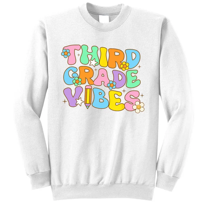 3rd Grade Vibes Back To School Retro Third Grade Teachers Sweatshirt