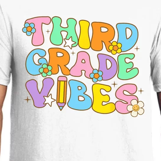 3rd Grade Vibes Back To School Retro Third Grade Teachers Pajama Set