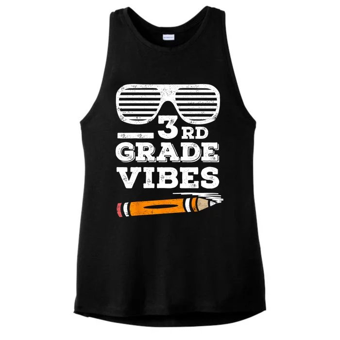 3rd Grade Vibes Funny Third Grade Back To School Ladies Tri-Blend Wicking Tank