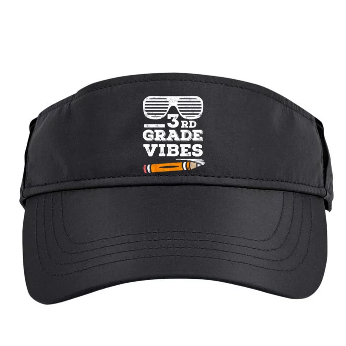 3rd Grade Vibes Funny Third Grade Back To School Adult Drive Performance Visor