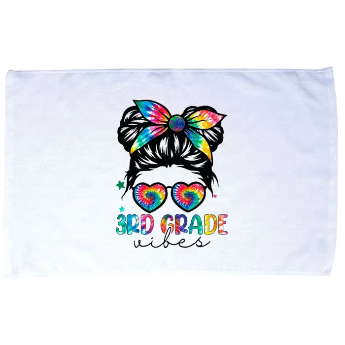 3rd Grade Vibes Messy Bun Third Grade Back To School Microfiber Hand Towel