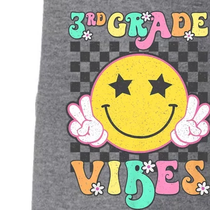 3rd Grade Vibes Smile Face Back To School Third Grade Doggie 3-End Fleece Hoodie