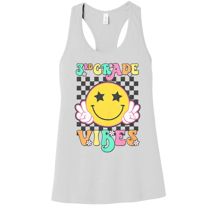 3rd Grade Vibes Smile Face Back To School Third Grade Women's Racerback Tank