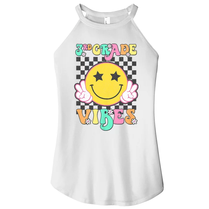 3rd Grade Vibes Smile Face Back To School Third Grade Women’s Perfect Tri Rocker Tank