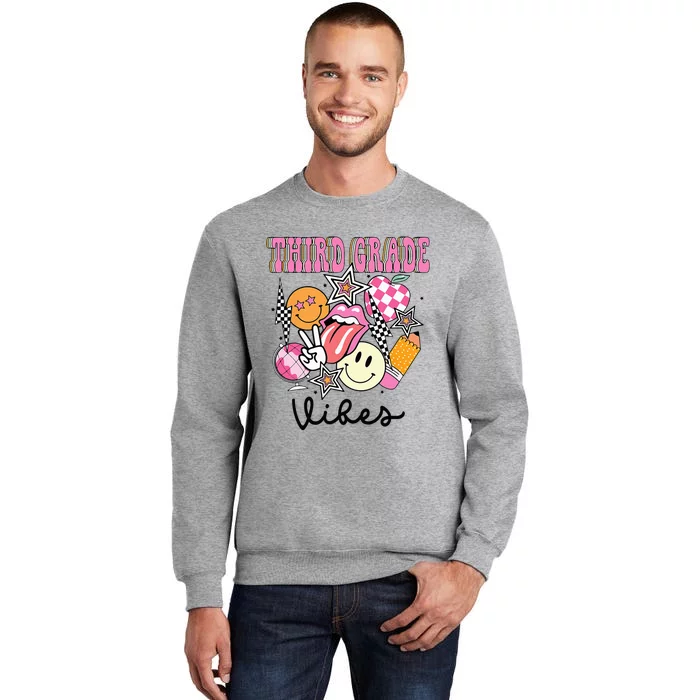 3rd Grade Vibes Team Retro First Day Of School Teacher Tall Sweatshirt