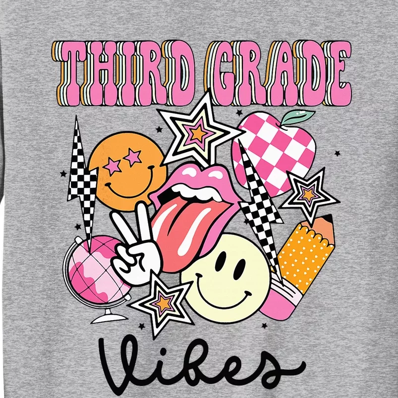 3rd Grade Vibes Team Retro First Day Of School Teacher Tall Sweatshirt