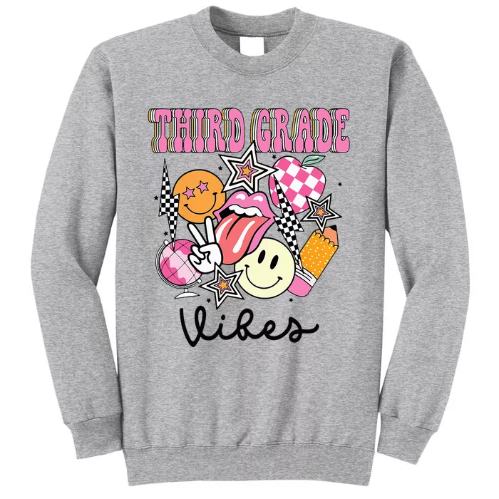 3rd Grade Vibes Team Retro First Day Of School Teacher Tall Sweatshirt