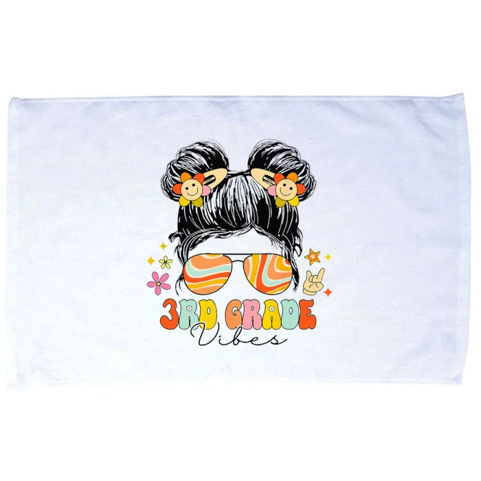 3rd Grade Vibes Messy Bun Third Grade Back To School Microfiber Hand Towel