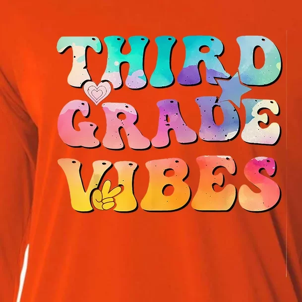 3rd Grade Vibes Back To School Retro Third Grade Teachers Cooling Performance Long Sleeve Crew