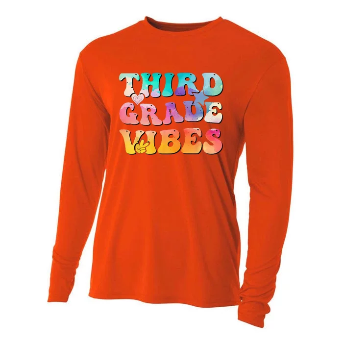 3rd Grade Vibes Back To School Retro Third Grade Teachers Cooling Performance Long Sleeve Crew