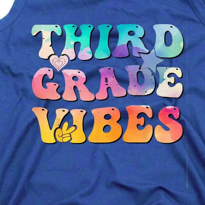 3rd Grade Vibes Back To School Retro Third Grade Teachers Tank Top