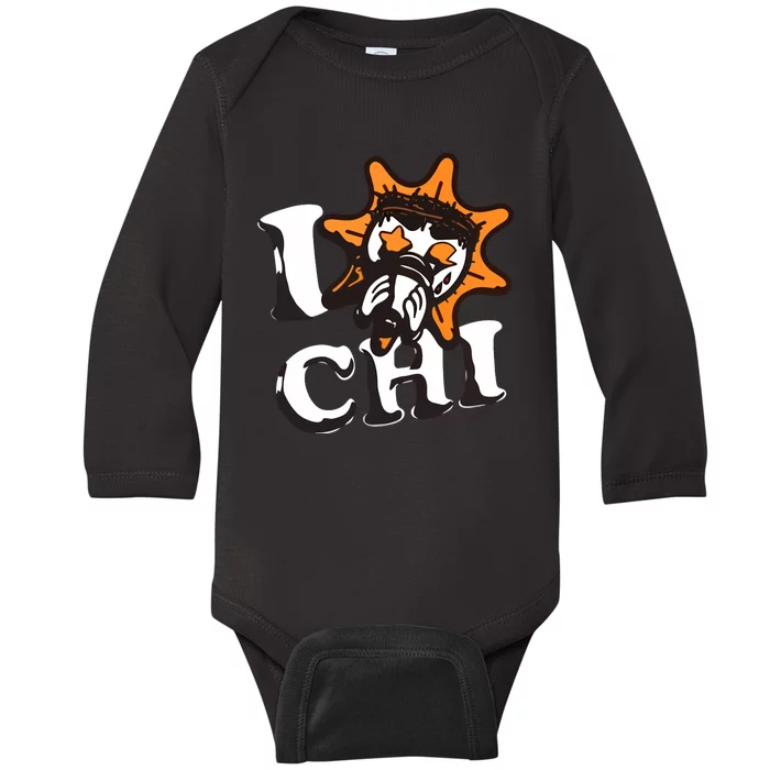 333 Half Evil I Love Chi G.L.O G.A.N.G Baby Long Sleeve Bodysuit