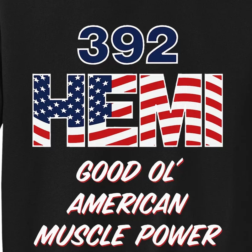 392 Hemi With Usa Flag Design. Patriotic Car Design Tall Sweatshirt