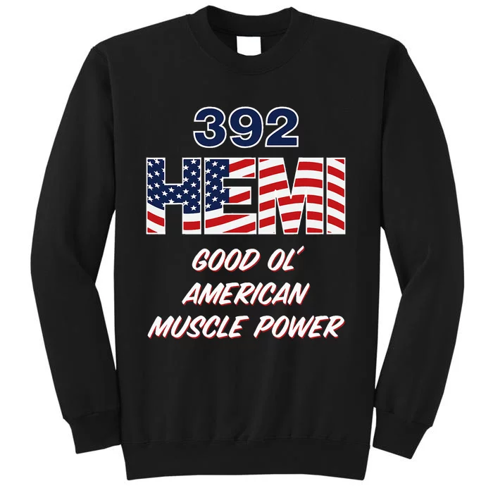 392 Hemi With Usa Flag Design. Patriotic Car Design Tall Sweatshirt