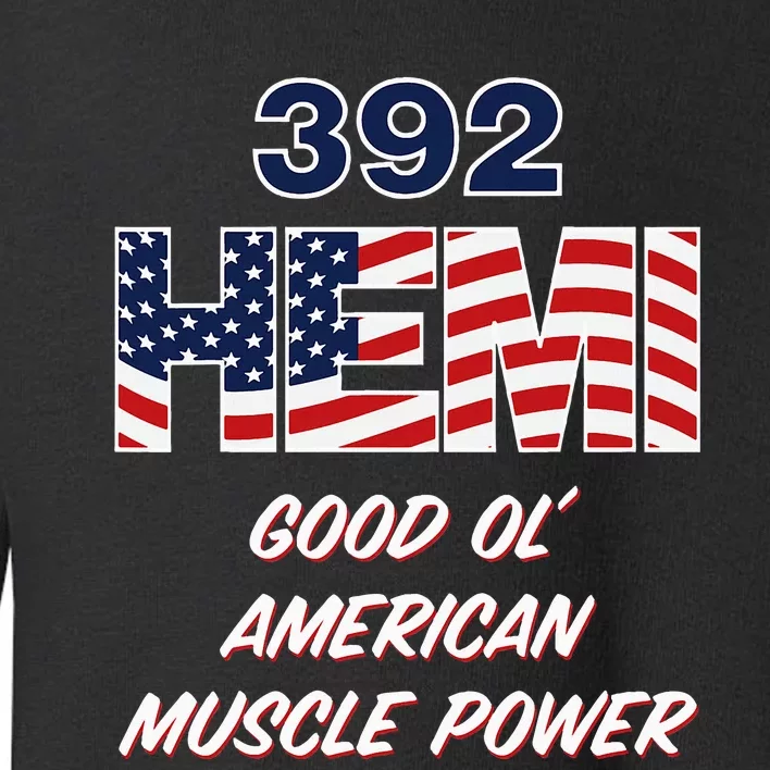 392 Hemi With Usa Flag Design. Patriotic Car Design Toddler Sweatshirt