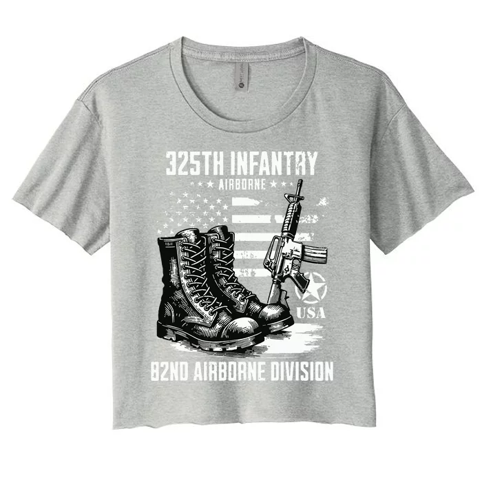 325th Infantry Regiment 82nd Airborne Division Veteran Women's Crop Top Tee