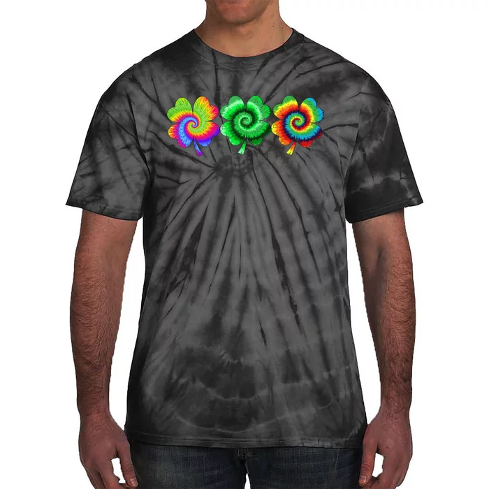 3 Irish Shamrock Tie Dye Happy St Patricks Day Go Lucky Gift Tie-Dye T-Shirt